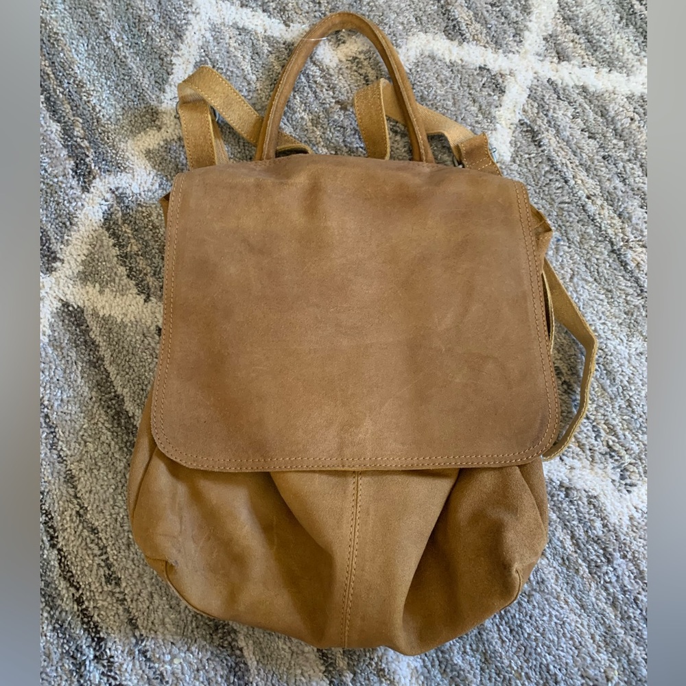 Free People Convertible Suede Leather Backpack